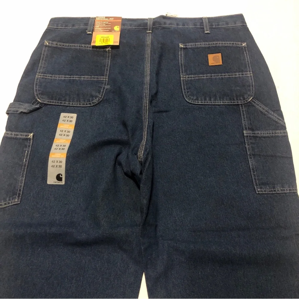 Carhartt Mens 42X30 Loose Original Fit Work Dungaree Jean B13-DST Irregular - Picture 4 of 13